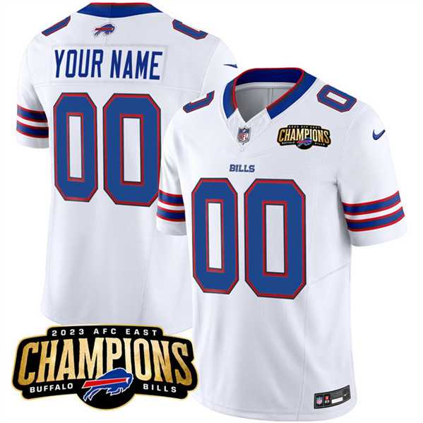 Men & Women & Youth Buffalo Bills Active Player Custom White 2023 F.U.S.E. AFC East Champions Ptach Football Stitched Jersey